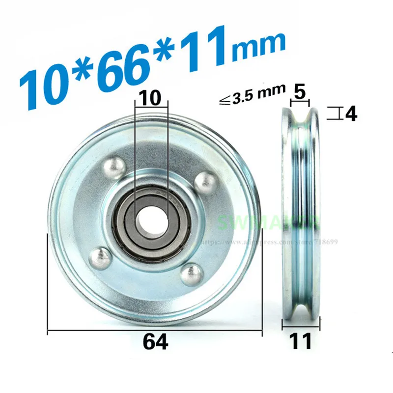 V Slot Wheel - 10 adet U 10*66*11mm 66mm 10*67*8.5mm