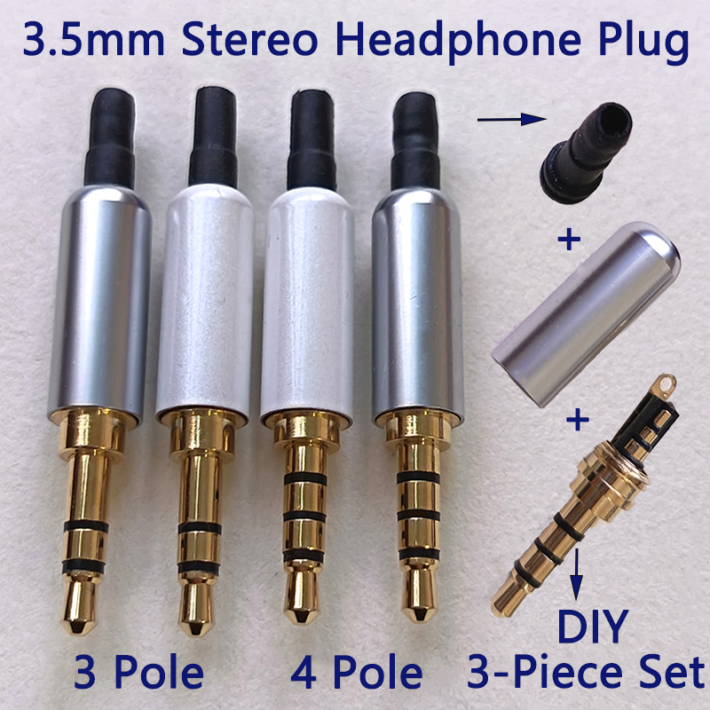 Coupling 8Mm - 1/3/5 takım altın kaplama 3.5mm stereo
