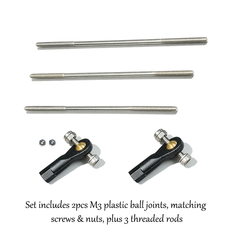Ball Screw - 2 adet M3 plastik bilye başlığı