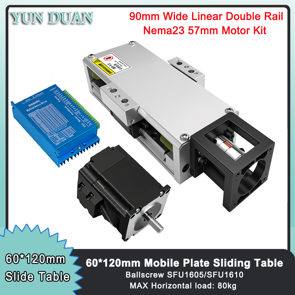 Nema23 Stepper - Kapalı Modüllü Lineer Raylı Kılavuz, 80