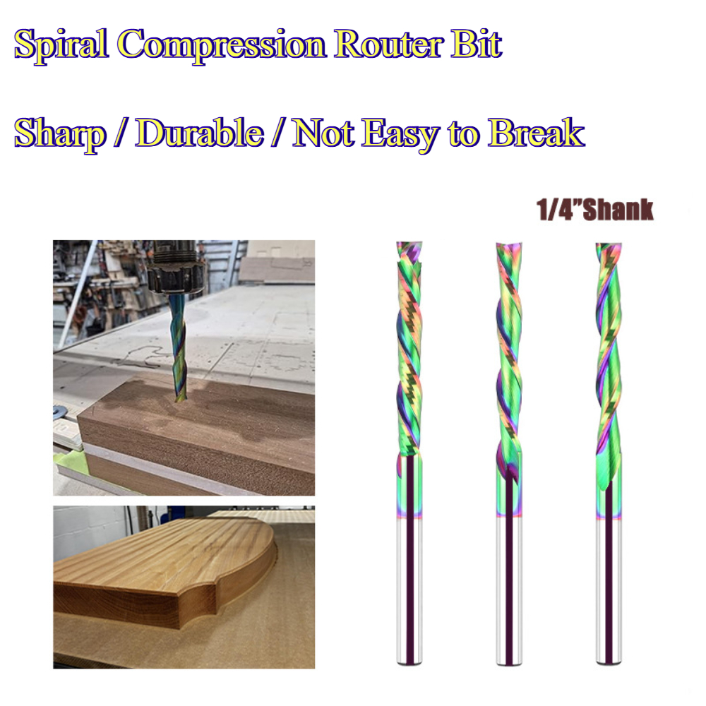 Cnc Bits - Spiral Sıkıştırma Freze Ucu Kaplamalı Tungsten