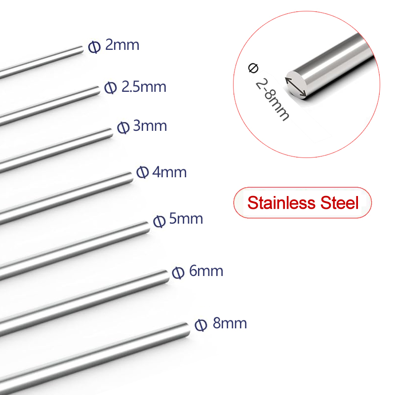 Linear Rod 8Mm - 300mm Paslanmaz Çelik Düz Yuvarlak Çubuk