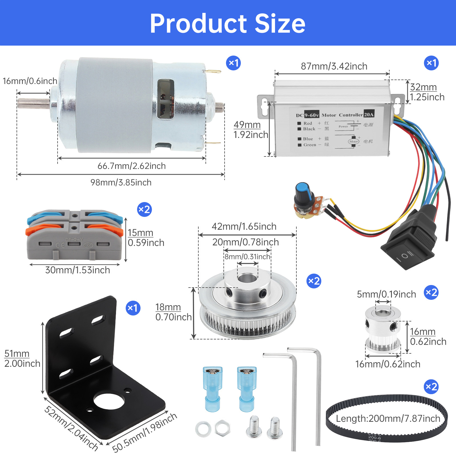 12V-24V 775 Elektrikli DC Moto - Gt2 Pulley incelemesi ve fiyatı