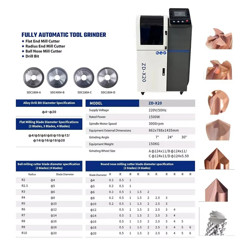 CNC Parmak Freze Bileme Makine - End Mill incelemesi ve fiyatı