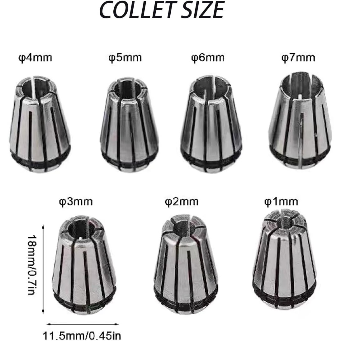 8 parçalı ER11A 1-7mm yaylı ma - End Mill incelemesi ve fiyatı